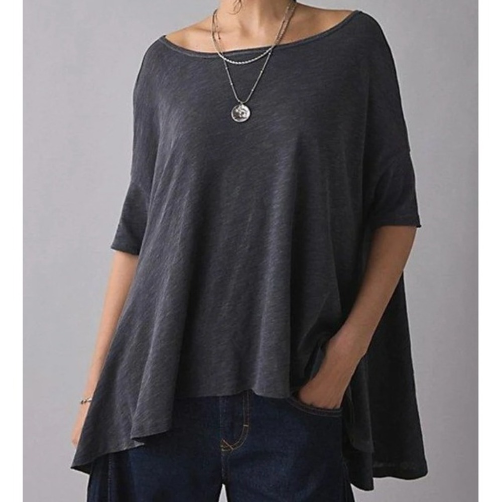 BDG Urban Outfitters Frannie Flounce Boatneck Oversized Tee Size M Trapeze Gray
